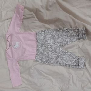 Carter's girls 3-6 month cat onesie and pants set